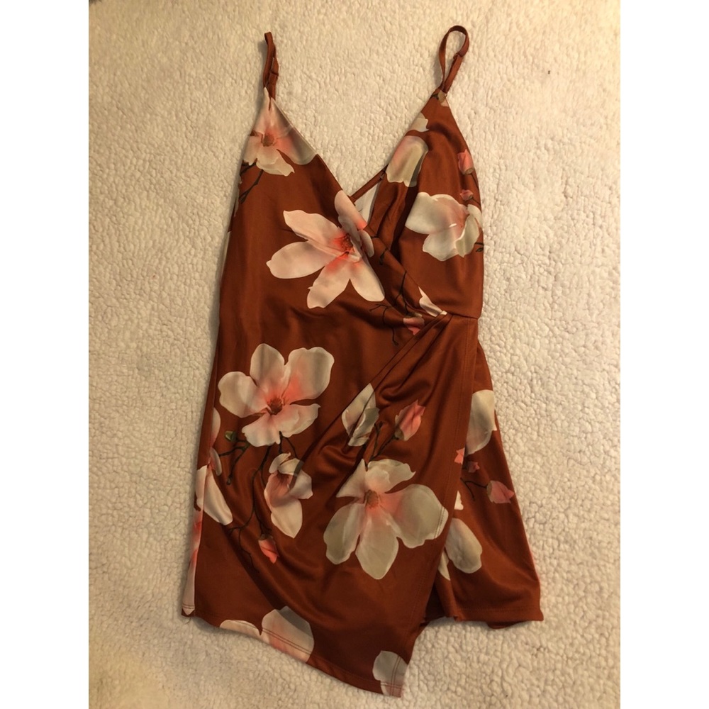 Floral silk romper